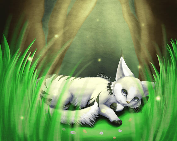 Fully rendered full-body with complex background (character belongs to Drago) - 60€