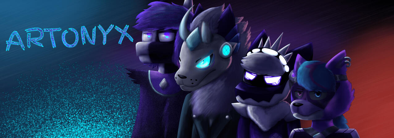 Four fully rendered bust-ups with an abstract background (old art) - 70€