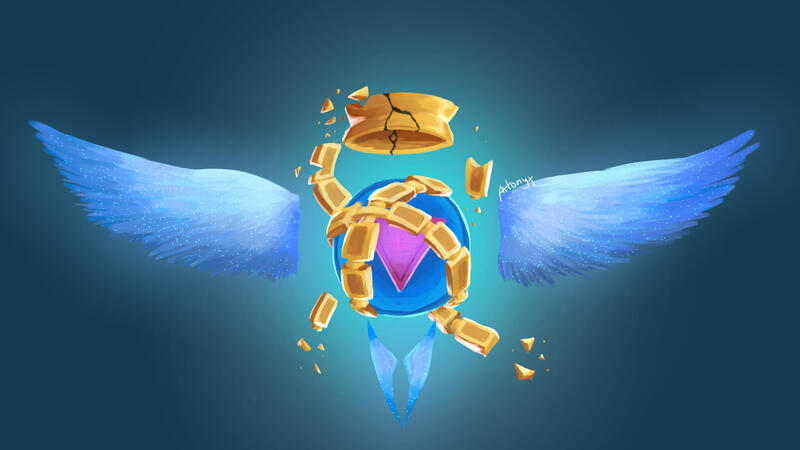 Fully rendered full-body with simple/gradient background (character is Virtue from ULTRAKILL) - 30€